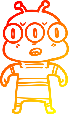 Bir insan tarafından çizilmiş üç gözlü bir karikatür çizimi.