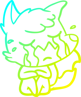 Bir insan tarafından çizilmiş ağlayan tilki çizgi filmi.