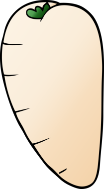 Bir insan tarafından çizilmiş karalama kökü sebzesi.
