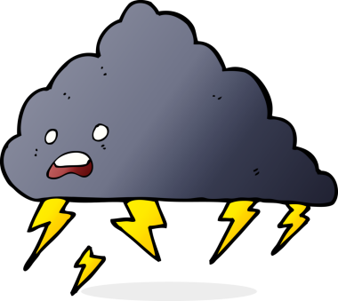 bir insan tarafından çizilmiş bir gökgürültüsü bulutu