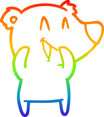 Gökkuşağı gradyan çizgisi Bir insan tarafından çizilmiş gülen ayı karikatürü