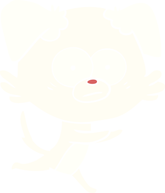 Bir insan tarafından çizilmiş gergin köpek rengi çizgi filmi.