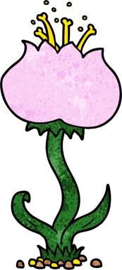 bir insan tarafından çizilmiş egzotik bir çiçek.