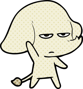 Bir insan tarafından çizilmiş kızgın bir fil.