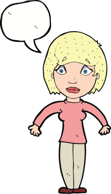 Bir insan tarafından çizilmiş konuşma balonlu bir karikatür.