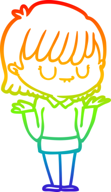 gökkuşağı gradyan çizimi bir insan tarafından çizilmiş bir karikatür kadın