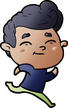 Bir insan tarafından çizilmiş bir karikatür adam.