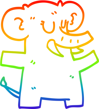 gökkuşağı gradyan çizimi bir insan tarafından çizilmiş bir fil çizgi