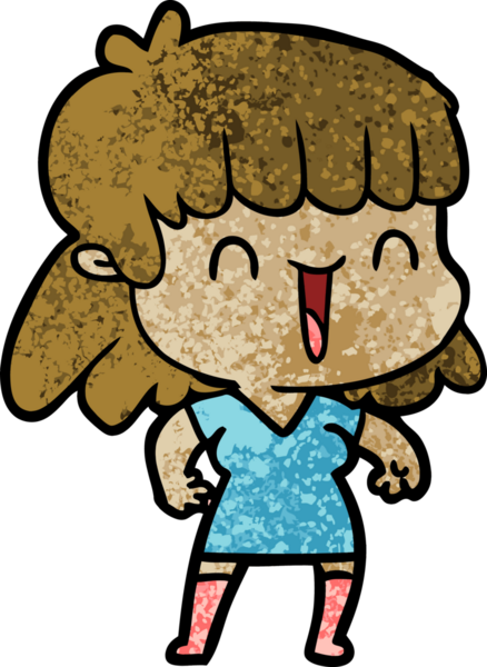 Bir insan tarafından çizilmiş karikatür kadın.