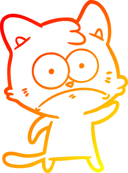 Bir insan tarafından çizilen çizgi film karakterinin sıcak gradyan çizimi