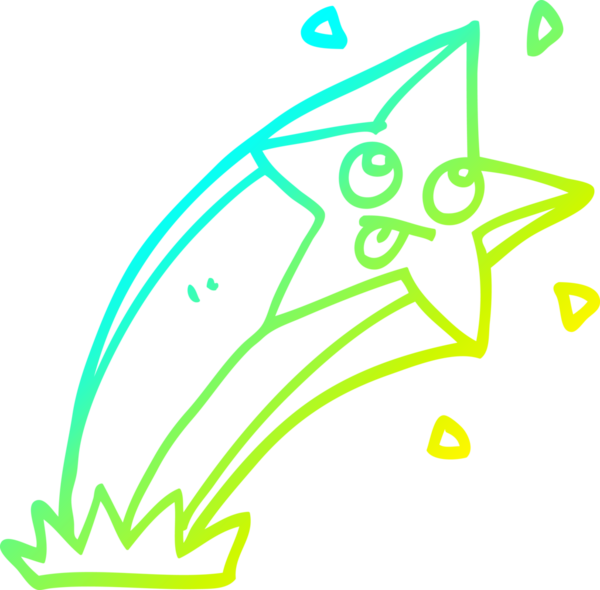 Bir insan tarafından çizilmiş bir çizgi film yıldızının soğuk gradyan çizimi.