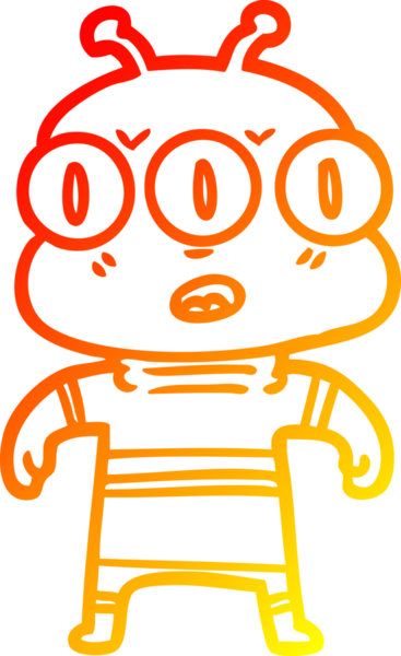 Bir insan tarafından çizilmiş üç gözlü bir karikatür çizimi.