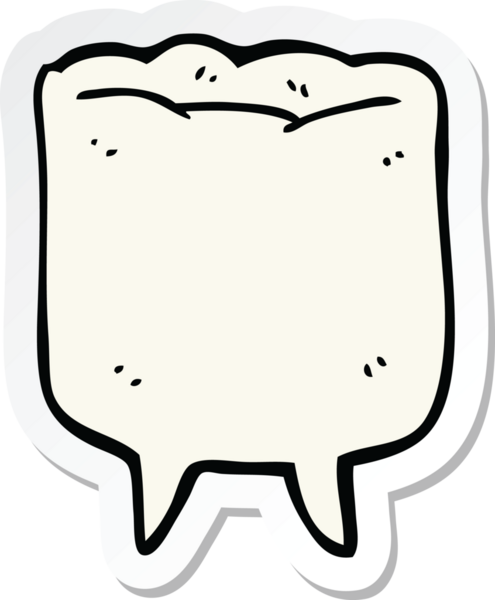 Bir insan tarafından çizilmiş çizgi film dişinin çıkartması.