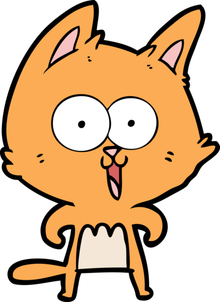 Bir insan tarafından çizilmiş komik çizgi film kedisi.