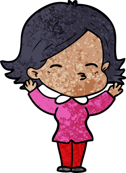 Bir insan tarafından çizilmiş karikatür kadın.