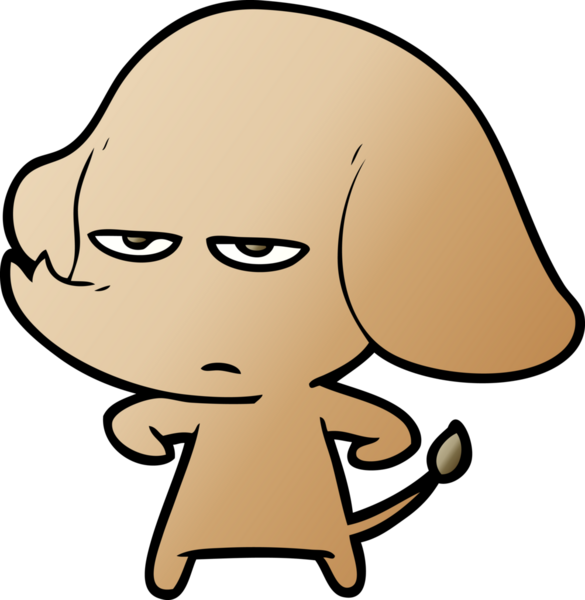 Bir insan tarafından çizilmiş kızgın bir fil.