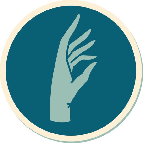 Bir insan tarafından çizilmiş geleneksel bir el dövmesi çıkartması.