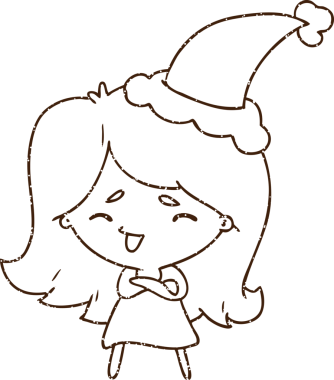 Bir insan tarafından çizilen Noel Kadını Kömür Çizimi