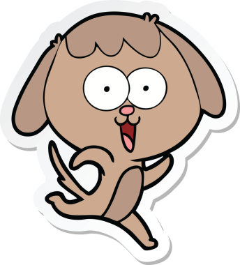 Bir insan tarafından çizilmiş şirin bir köpeğin çıkartması.