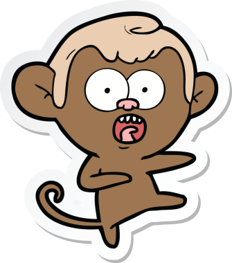 Bir insan tarafından çizilmiş bir karikatür çıkartması.