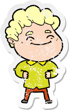 Bir insan tarafından çizilmiş, karikatür dostu bir adamın sıkıntılı çıkartması.