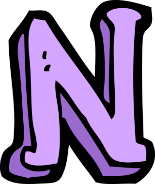 bir insan tarafından çizilmiş N harfi.