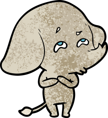 Bir insan tarafından çizilmiş karikatür fili