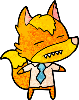 Ofis çalışanı Fox çizgi film karakteri bir insan tarafından çizilmiş.