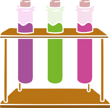 İnsan eliyle çizilmiş bir bilim test tüpü karalaması.