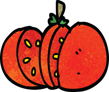 Bir insan tarafından çizilmiş karalanmış domates.