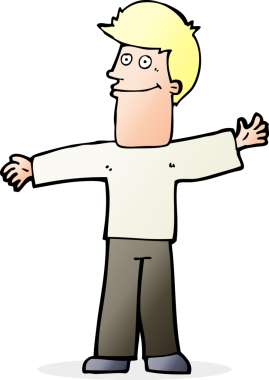 Bir insan tarafından çizilmiş mutlu bir adam.