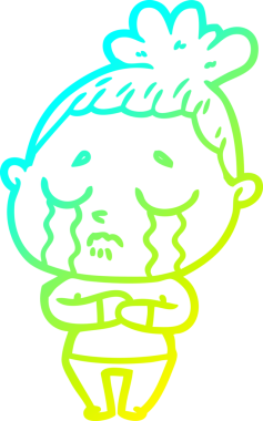 Bir insan tarafından çizilmiş ağlayan bir karikatür çizimi.