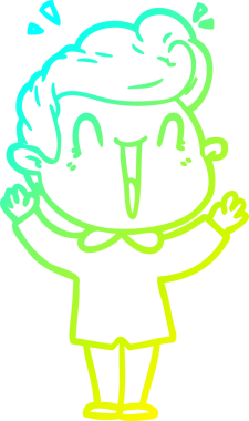 Bir insan tarafından çizilmiş, heyecanlı bir çizgi film çizimi.