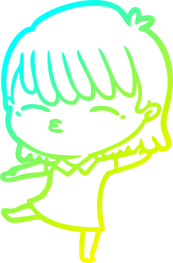 Bir insan tarafından çizilmiş bir karikatür kadın çizimi.