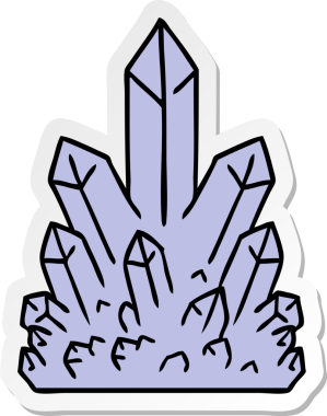 Bir insan tarafından çizilmiş kristal taşların el çizimi karikatürü