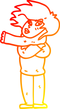 Bir insan tarafından çizilmiş atkısı olan çizgi film kızı çizimi.