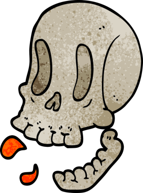 Bir insan tarafından çizilmiş karalama kafatası.