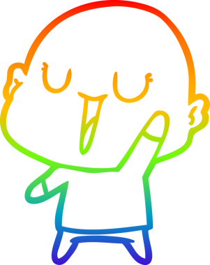 gökkuşağı gradyan çizimi mutlu bir çizgi kel adamın çizimi bir insan tarafından çizildi