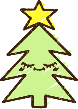 Bir insan tarafından çizilmiş Noel Ağacı Tebeşiri