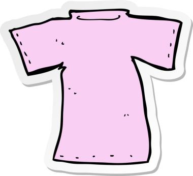 Bir insan tarafından çizilmiş karikatür tişörtü çıkartması.