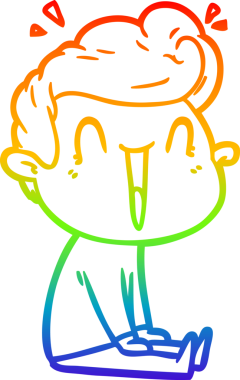 Gökkuşağı gradyanı çizimi bir insan tarafından çizilmiş heyecanlı bir çizgi film