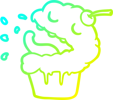 Bir insanın çizdiği komik bir kekin soğuk gradyan çizgisi.