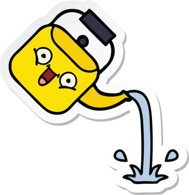 Bir insan tarafından çizilmiş tatlı bir karikatür çıkartması.