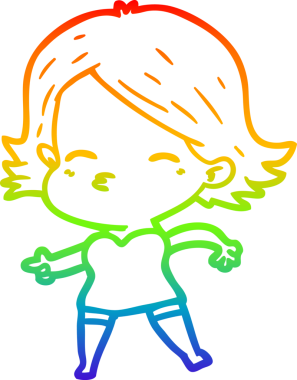 gökkuşağı gradyan çizimi bir insan tarafından çizilmiş bir çizgi kadın çizimi