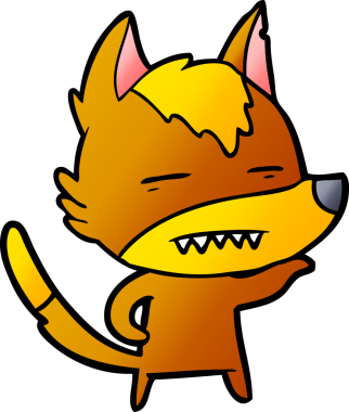 Bir insan tarafından çizilmiş tilki çizgi film karakteri