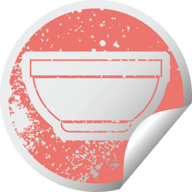 Bir insan tarafından çizilmiş bir kâsenin sıkıntılı çıkartma simgesi