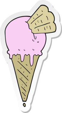 Bir insan tarafından çizilmiş dondurma külahının çıkartması.