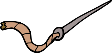 Bir insan tarafından çizilmiş karalama iğnesi ve iplik.