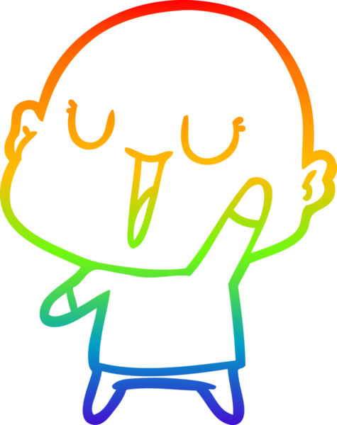 gökkuşağı gradyan çizimi mutlu bir çizgi kel adamın çizimi bir insan tarafından çizildi