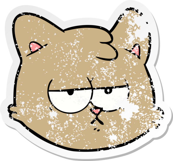 Bir insan tarafından çizilmiş karikatür kedi suratı.